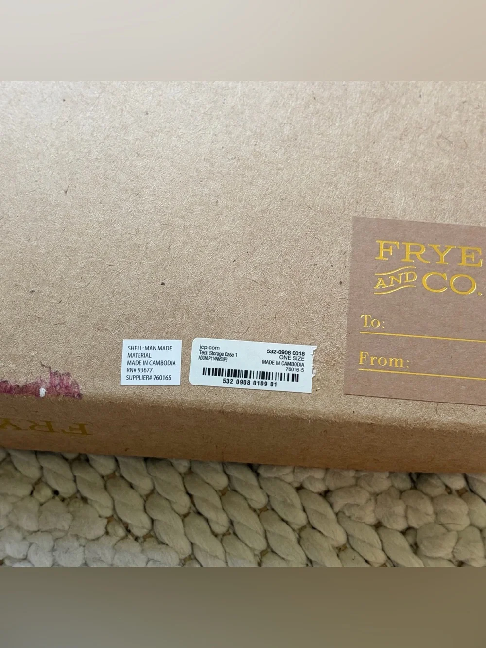 FRYE & Co Vegan Leather Tech Storage Case Charcoal Gray NEW NIB